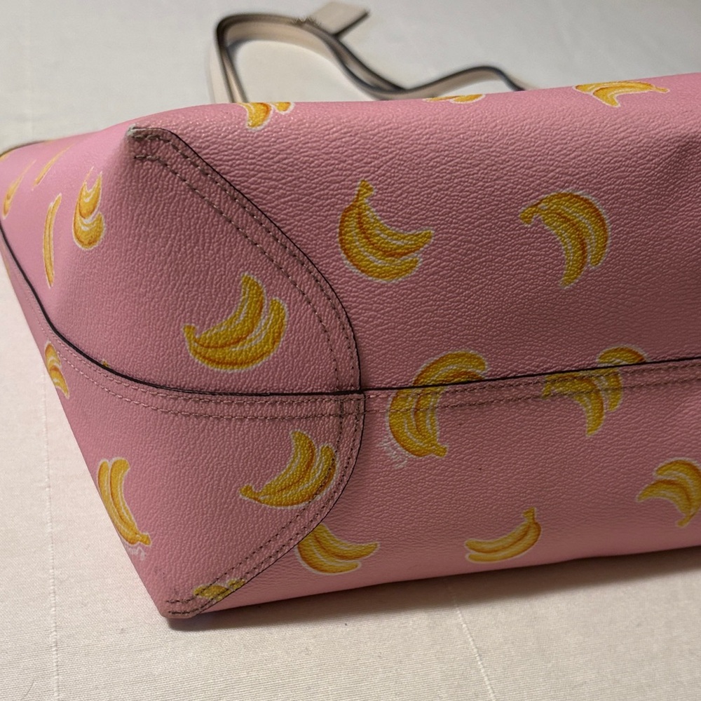 Coach Pink Tote with Banana Print - Picture 2 of 4